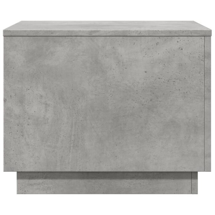 Table basse avec lumières LED gris béton 50x50x40 cm – Image 5
