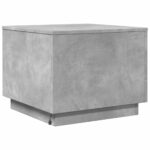 Table basse avec lumières LED gris béton 50x50x40 cm – Image 7