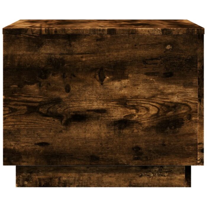 Table basse avec lumières LED chêne fumé 50x50x40 cm – Image 5