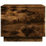Table basse avec lumières LED chêne fumé 50x50x40 cm – Image 6