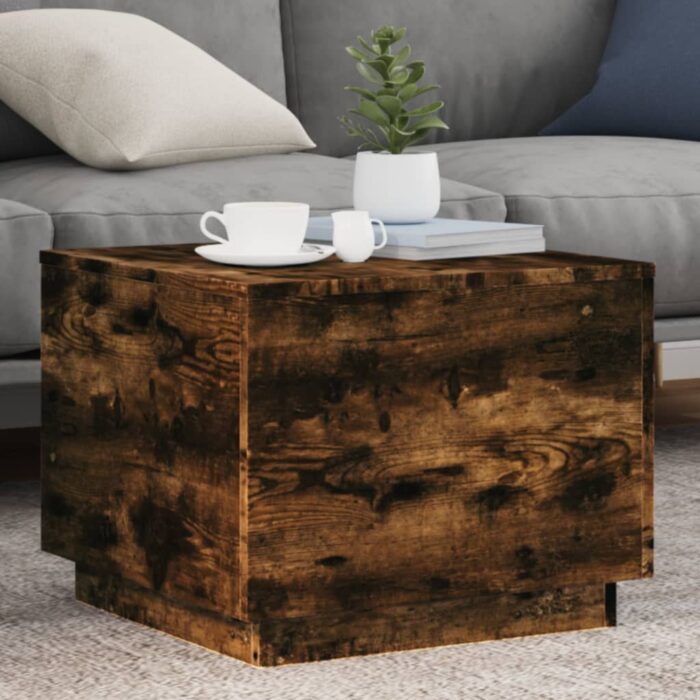VXL8721012466418_m_en_hd_1.jpg Table basse avec lumières LED chêne fumé 50x50x40 cm – Image 1