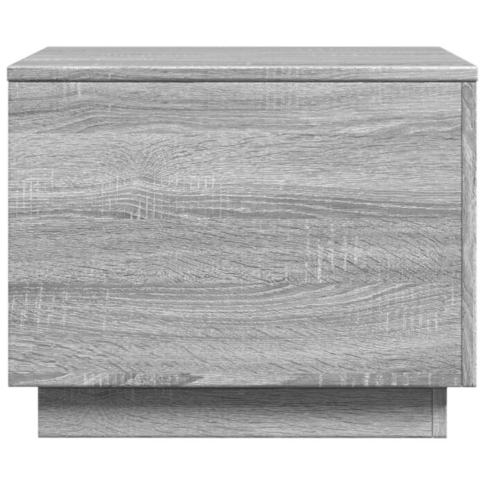 Table basse avec lumières LED sonoma gris 50x50x40 cm – Image 6