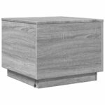 Table basse avec lumières LED sonoma gris 50x50x40 cm – Image 7
