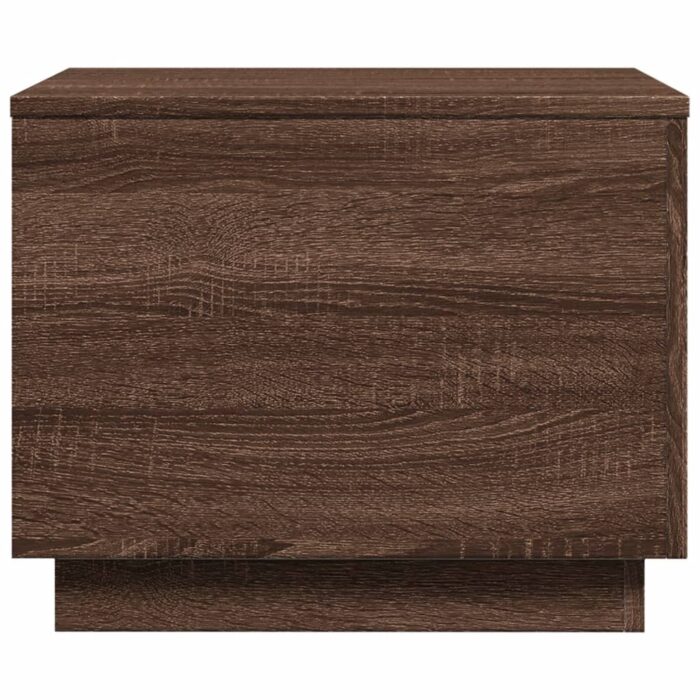 Table basse avec lumières LED chêne marron 50x50x40 cm – Image 6