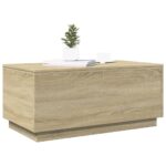 Table basse avec lumières LED chêne sonoma 90x50x40 cm – Image 4