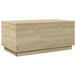 Table basse avec lumières LED chêne sonoma 90x50x40 cm – Image 7
