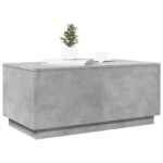 Table basse avec lumières LED gris béton 90x50x40 cm – Image 4