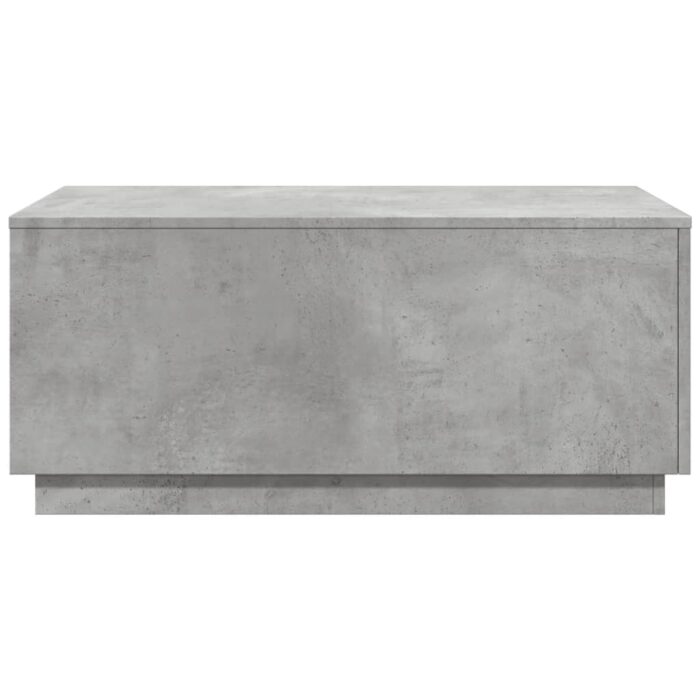 Table basse avec lumières LED gris béton 90x50x40 cm – Image 5