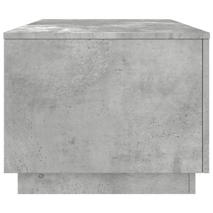 Table basse avec lumières LED gris béton 90x50x40 cm – Image 6
