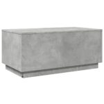 Table basse avec lumières LED gris béton 90x50x40 cm – Image 7