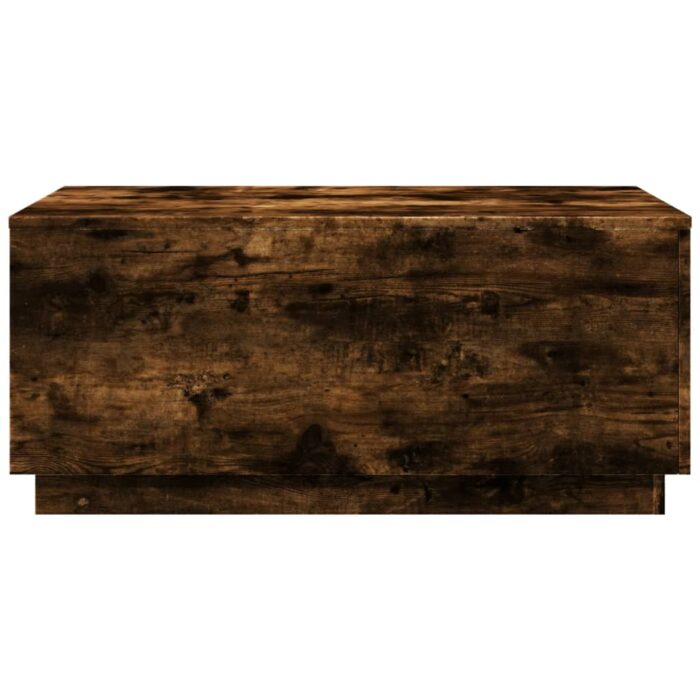 Table basse avec lumières LED chêne fumé 90x50x40 cm – Image 5