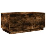 Table basse avec lumières LED chêne fumé 90x50x40 cm – Image 7