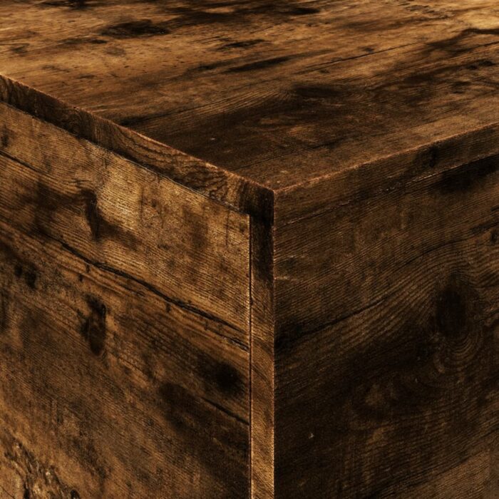 Table basse avec lumières LED chêne fumé 90x50x40 cm – Image 8