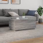 Table basse avec lumières LED gris sonoma 90x50x40 cm – Image 2