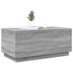 Table basse avec lumières LED gris sonoma 90x50x40 cm – Image 4