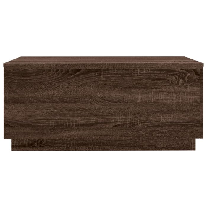 Table basse avec lumières LED chêne marron 90x50x40 cm – Image 5