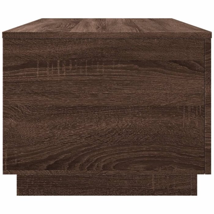 Table basse avec lumières LED chêne marron 90x50x40 cm – Image 6