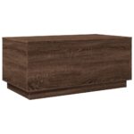 Table basse avec lumières LED chêne marron 90x50x40 cm – Image 7