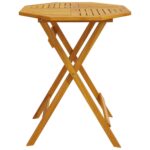 Table pliable de jardin Ø60x75 cm bois d'acacia massif – Image 3