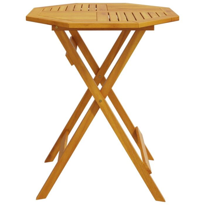 Table pliable de jardin Ø60x75 cm bois d'acacia massif – Image 3