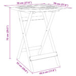 Table pliable de jardin Ø70x75 cm bois d'acacia massif – Image 9