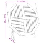 Table pliable de jardin Ø110x75 cm bois d'acacia solide – Image 10