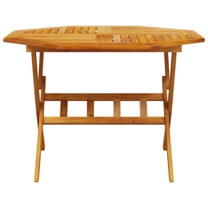Table pliable de jardin Ø110x75 cm bois d'acacia solide – Image 2