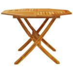 Table pliable de jardin Ø110x75 cm bois d'acacia solide – Image 3