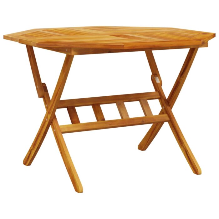 Table pliable de jardin Ø110x75 cm bois d'acacia solide – Image 4