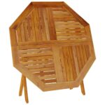 Table pliable de jardin Ø110x75 cm bois d'acacia solide – Image 6