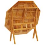 Table pliable de jardin Ø110x75 cm bois d'acacia solide – Image 7