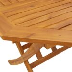 Table pliable de jardin Ø110x75 cm bois d'acacia solide – Image 8
