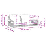 Balancelle avec coussins noir 109x62x40 cm résine tressée – Image 7