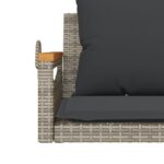 Balancelle avec coussins gris 109x62x40 cm résine tressée – Image 6