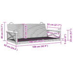 Balancelle noir 109x62x40 cm résine tressée – Image 7