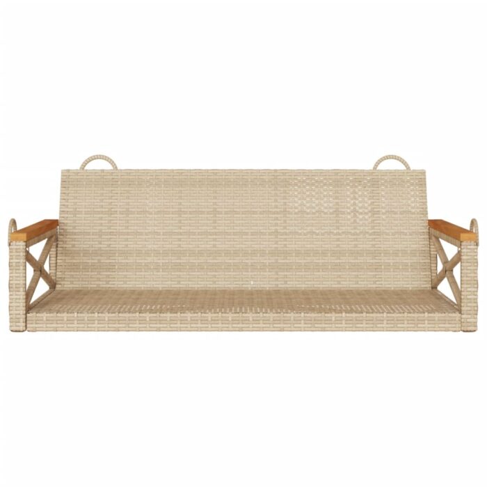 Balancelle beige 109x62x40 cm résine tressée – Image 2
