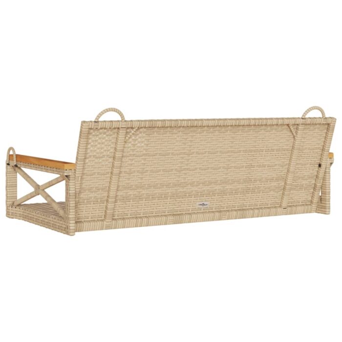 Balancelle beige 109x62x40 cm résine tressée – Image 4