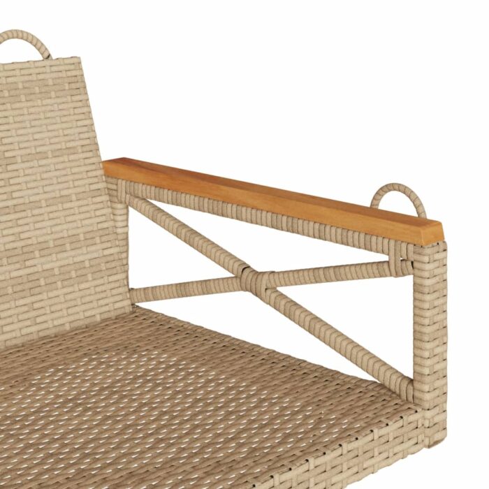Balancelle beige 109x62x40 cm résine tressée – Image 5