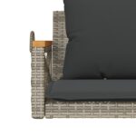 Balancelle avec coussins gris 109x62x40 cm résine tressée – Image 6