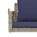 Balancelle avec coussins gris 109x62x40 cm résine tressée – Image 6