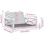 Balancelle beige 63x62x40 cm résine tressée – Image 7
