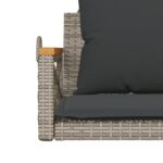 Balancelle avec coussins gris 63x62x40 cm résine tressée – Image 6