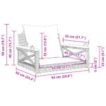 Balancelle avec coussins beige 63x62x40 cm résine tressée – Image 7