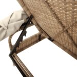 Chaise longue avec auvent beige résine tressée – Image 6