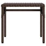 Chaise longue avec auvent et table marron résine tressée – Image 2
