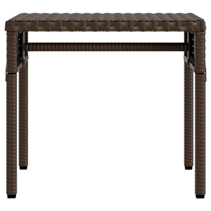 Chaise longue avec auvent et table marron résine tressée – Image 2