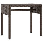 Chaise longue avec auvent et table marron résine tressée – Image 5