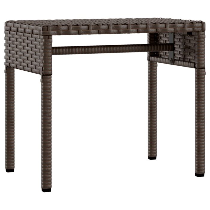 Chaise longue avec auvent et table marron résine tressée – Image 5