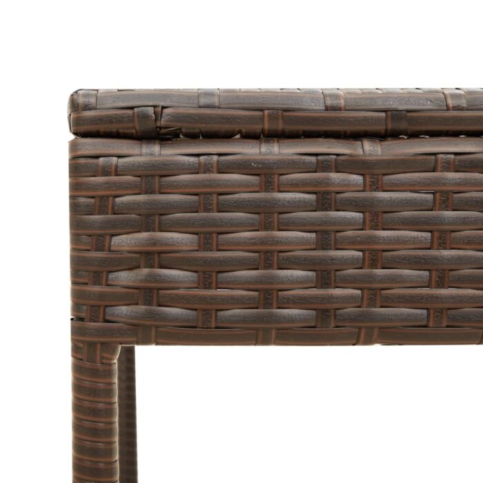 Chaise longue avec auvent et table marron résine tressée – Image 7