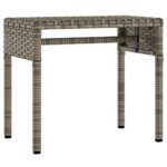 Chaise longue avec auvent et table gris résine tressée – Image 3